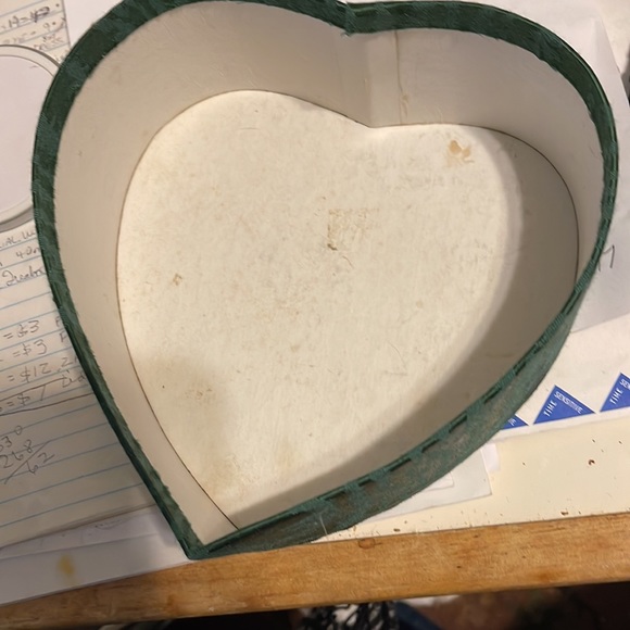 COPY - Antique Satin covered Heart Shaped Box 8” by 4” tall - Picture 5 of 5